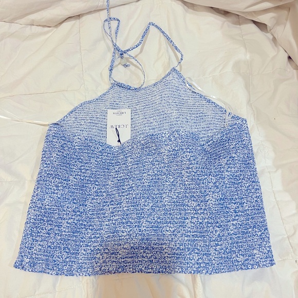 J.Crew NWT 💯% organic smocked halter top sz L - Picture 7 of 9